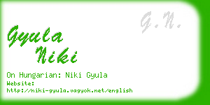 gyula niki business card